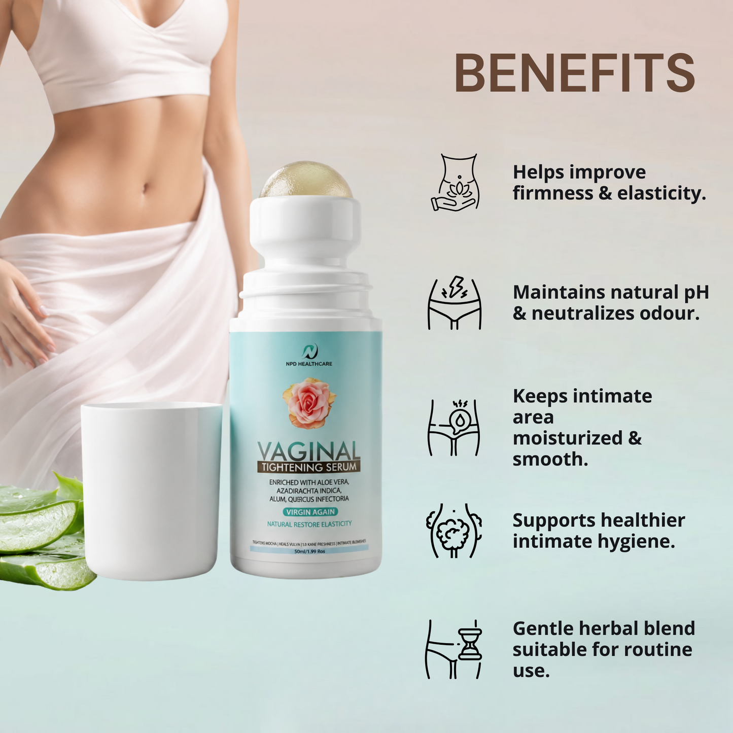 Vaginal Tightening Serum for Women | Majufal & Neem Extracts | Feminine Hygiene & Skin Firmness Care